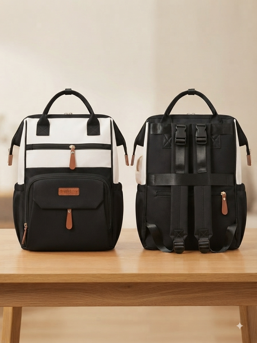 Stylish Multi-Pocket Waterproof Canvas School College Laptop Backpack And Casual Travel Daypack Bag For Women