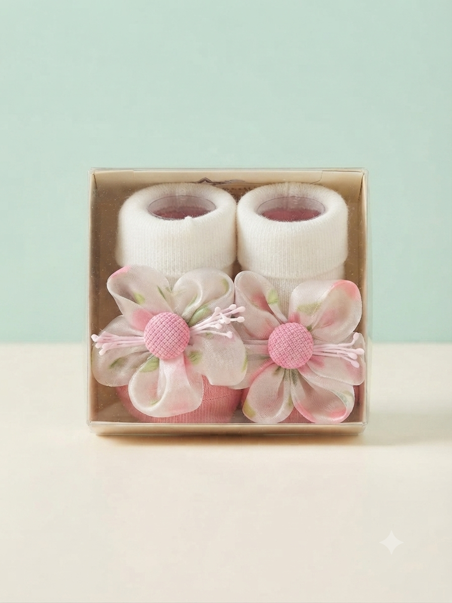Charming Floral Accents Baby Booties Collection Perfect for Your Little One's Milestone Photoshoot