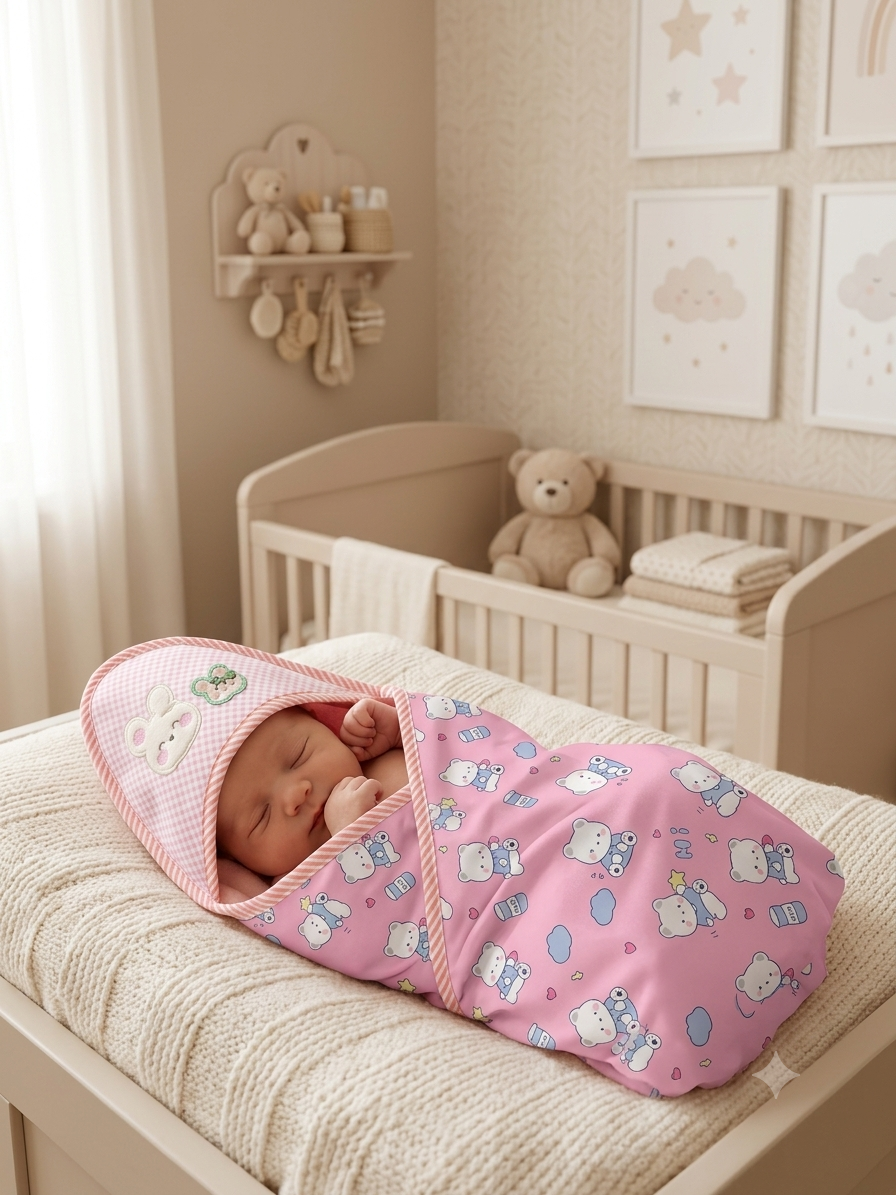 Soft and Cozy Cotton Baby Swaddle Wraps for Peaceful Sleep in Multiple Colors