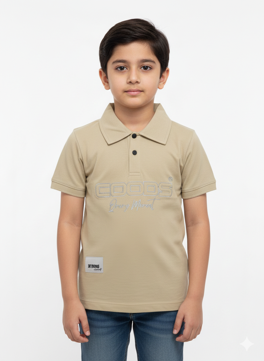 Smart Boys "COODS" Graphic Polo Shirt Available In Multiple Colors For A Trendy Everyday Look