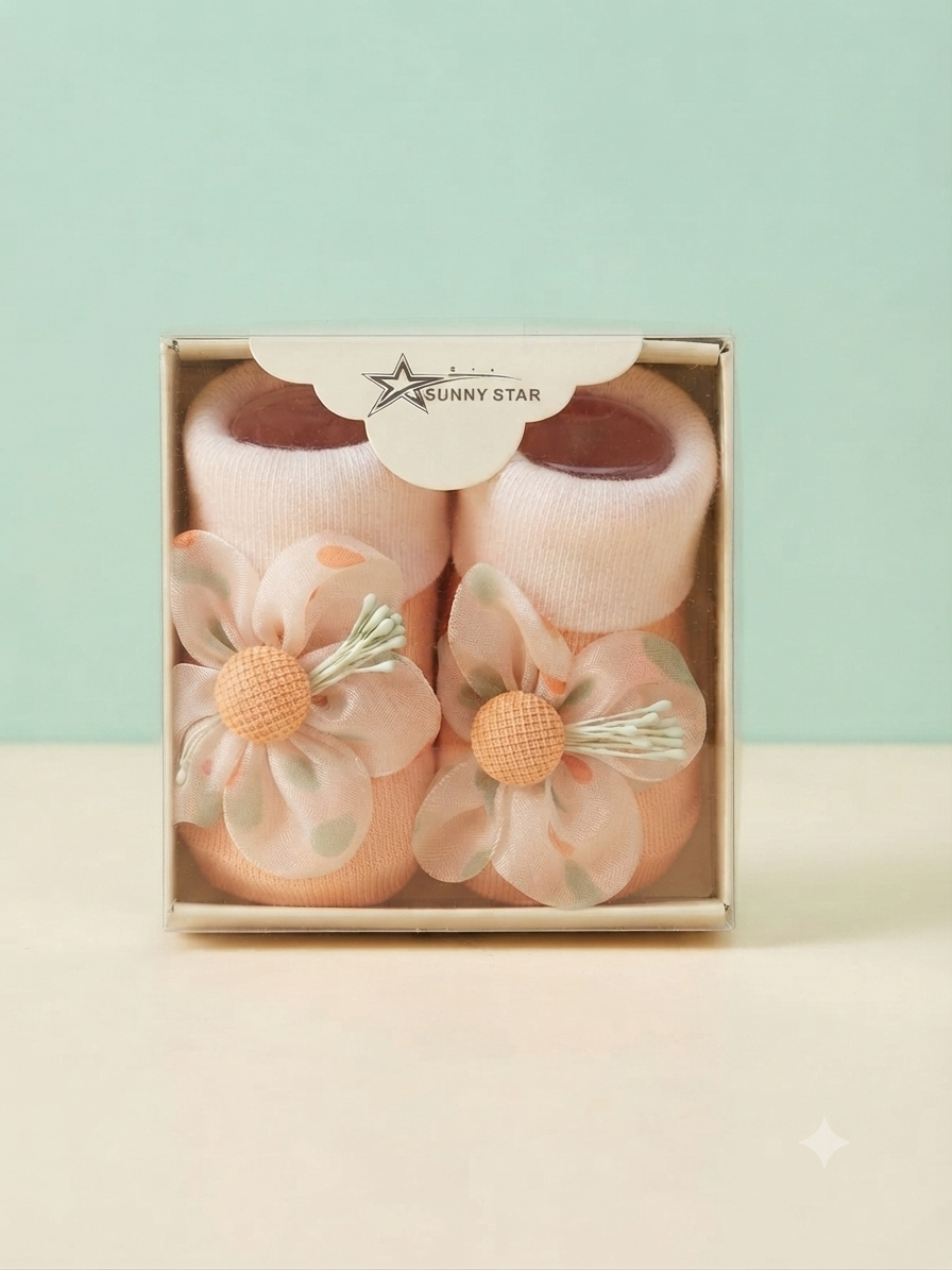 Charming Floral Accents Baby Booties Collection Perfect for Your Little One's Milestone Photoshoot