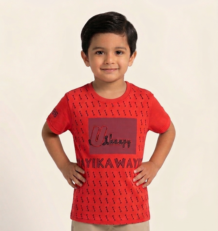 Boys Graphic Print Cotton Crew Neck T-Shirt Short Sleeve Casual Summer Tee Playwear Top