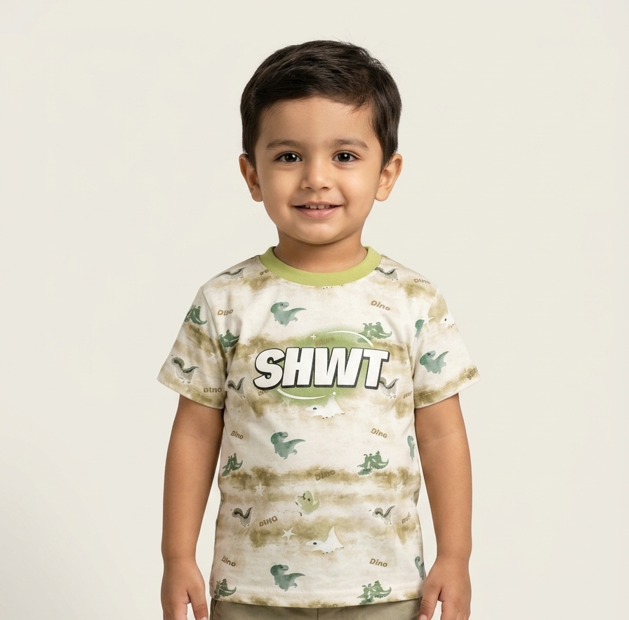 Boys Dinosaur Graphic T-Shirt - Comfortable Cotton Blend Short Sleeve Tee for Toddlers and Kids