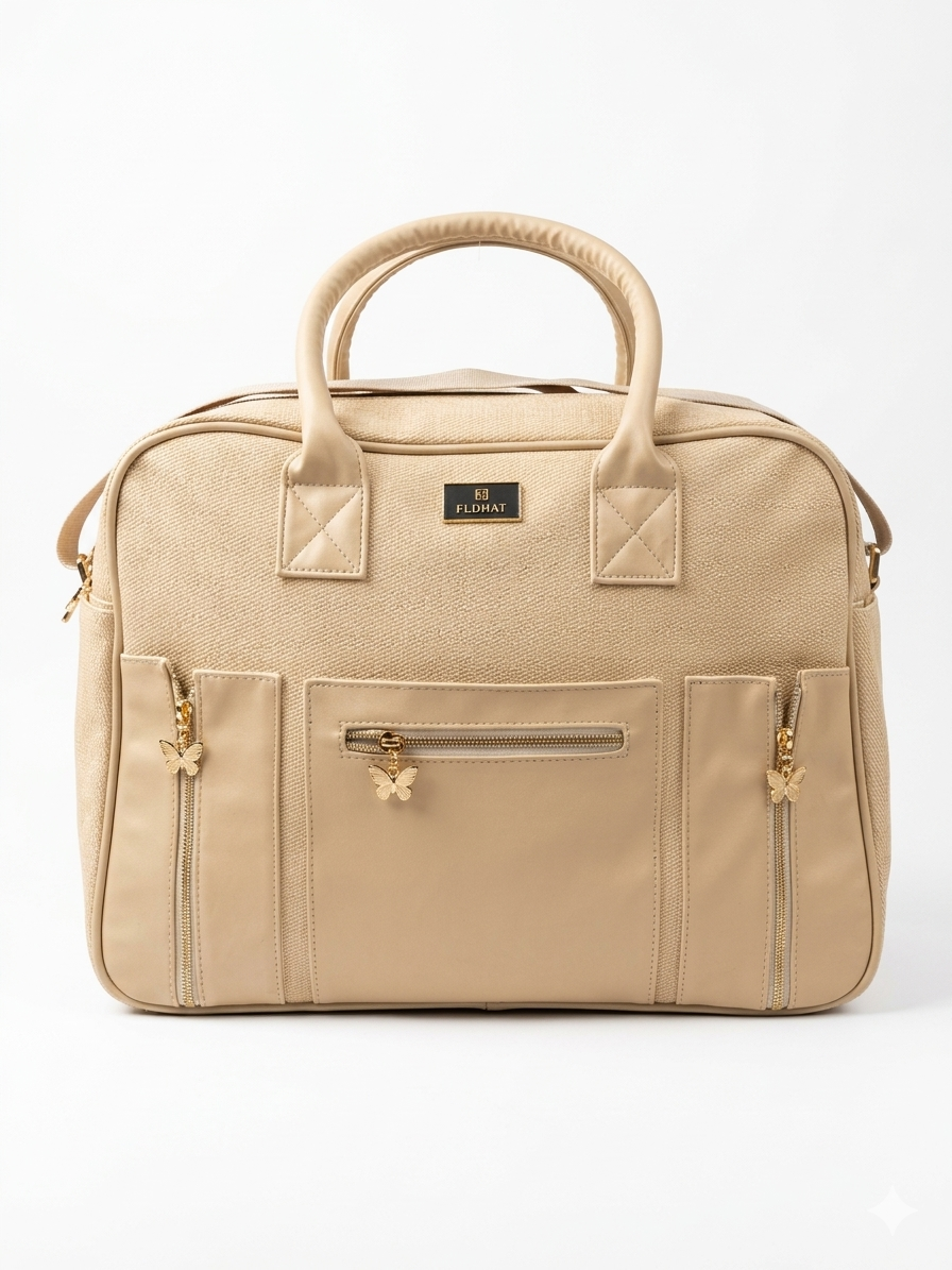 Premium Butterfly Charm Multi Pocket Women Handbag Durable Stylish Travel Diaper Tote Bag Set