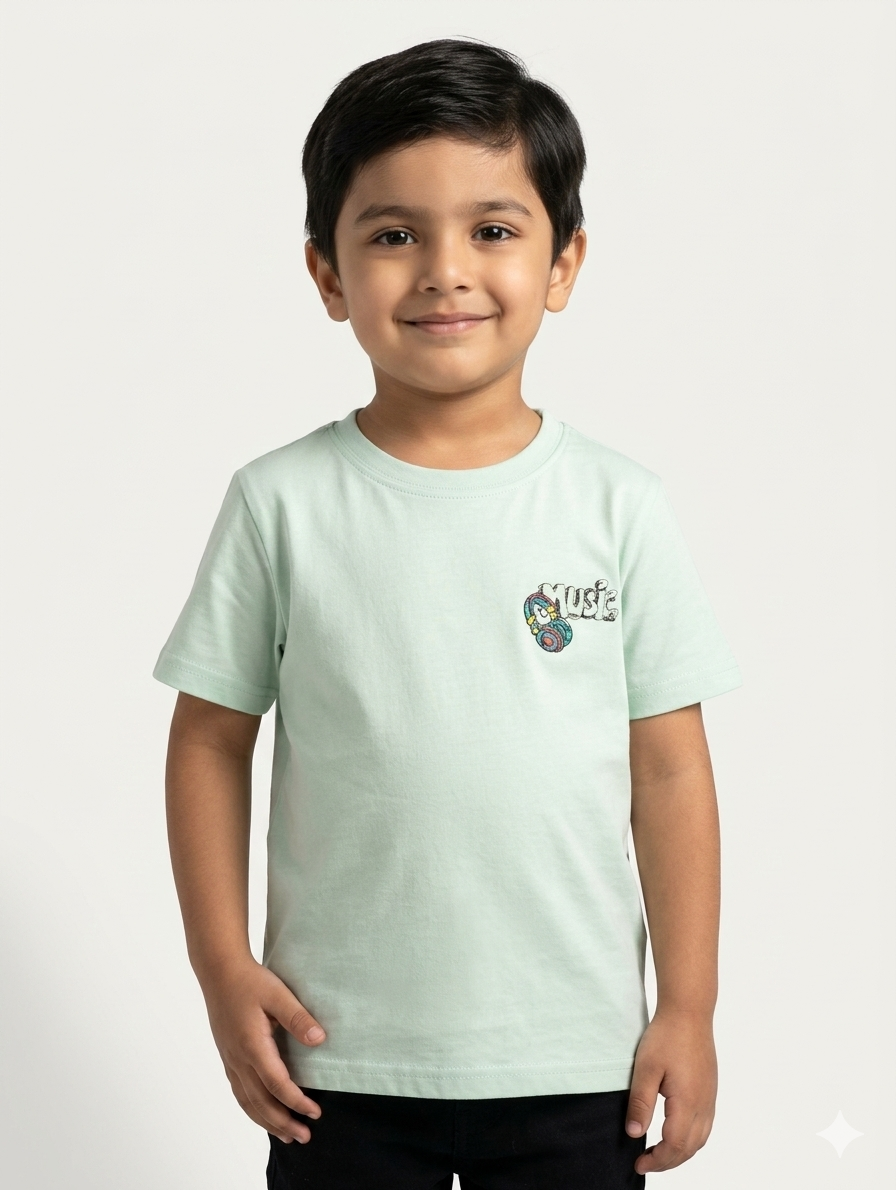 Kids Graphic Music Tee - Comfortable Crew Neck Cotton T-Shirt for Boys and Girls