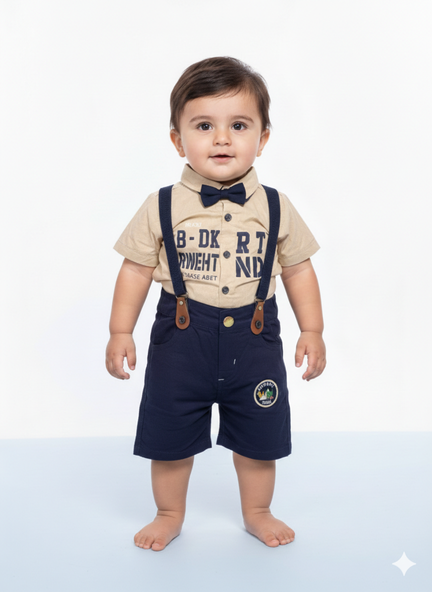 Baby Boys Two Piece Glance Set Marble Wash Short Sleeve Tee And Matching Shorts
