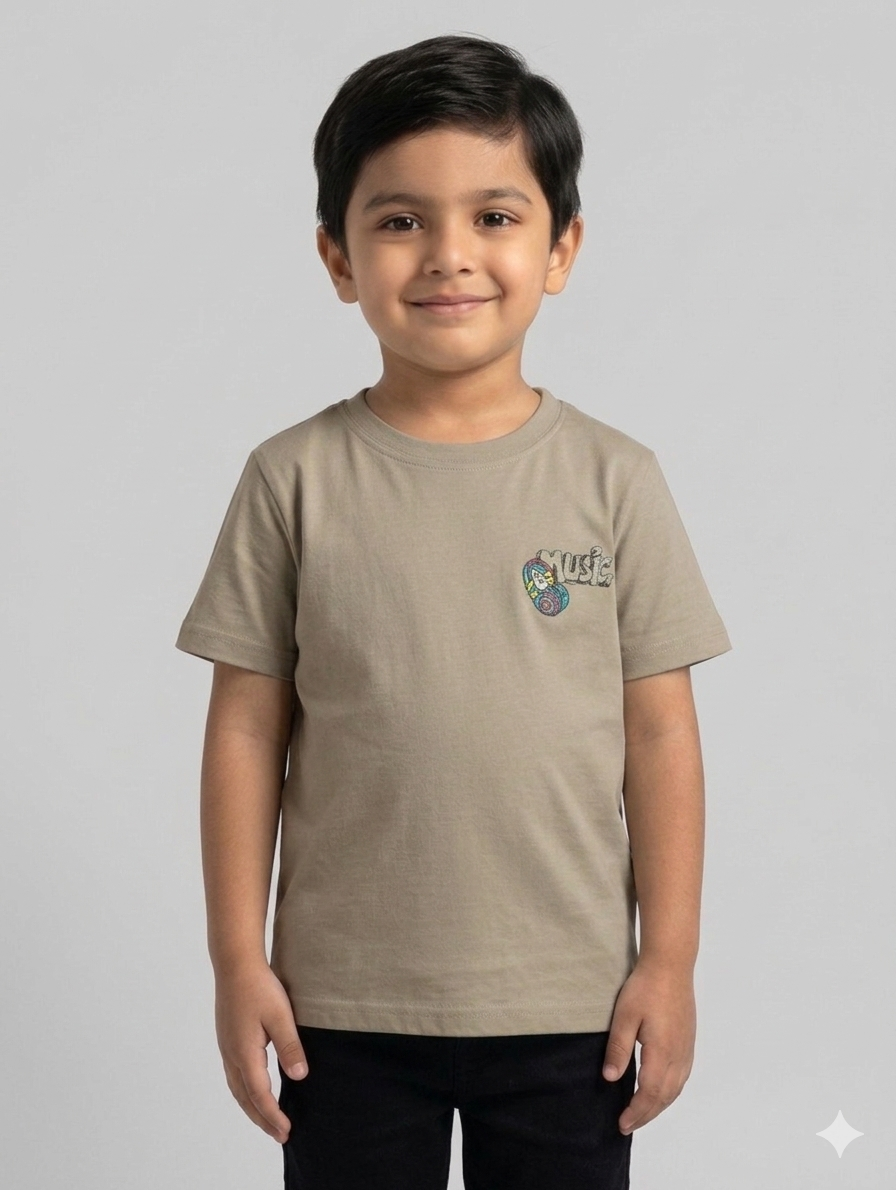 Kids Graphic Music Tee - Comfortable Crew Neck Cotton T-Shirt for Boys and Girls