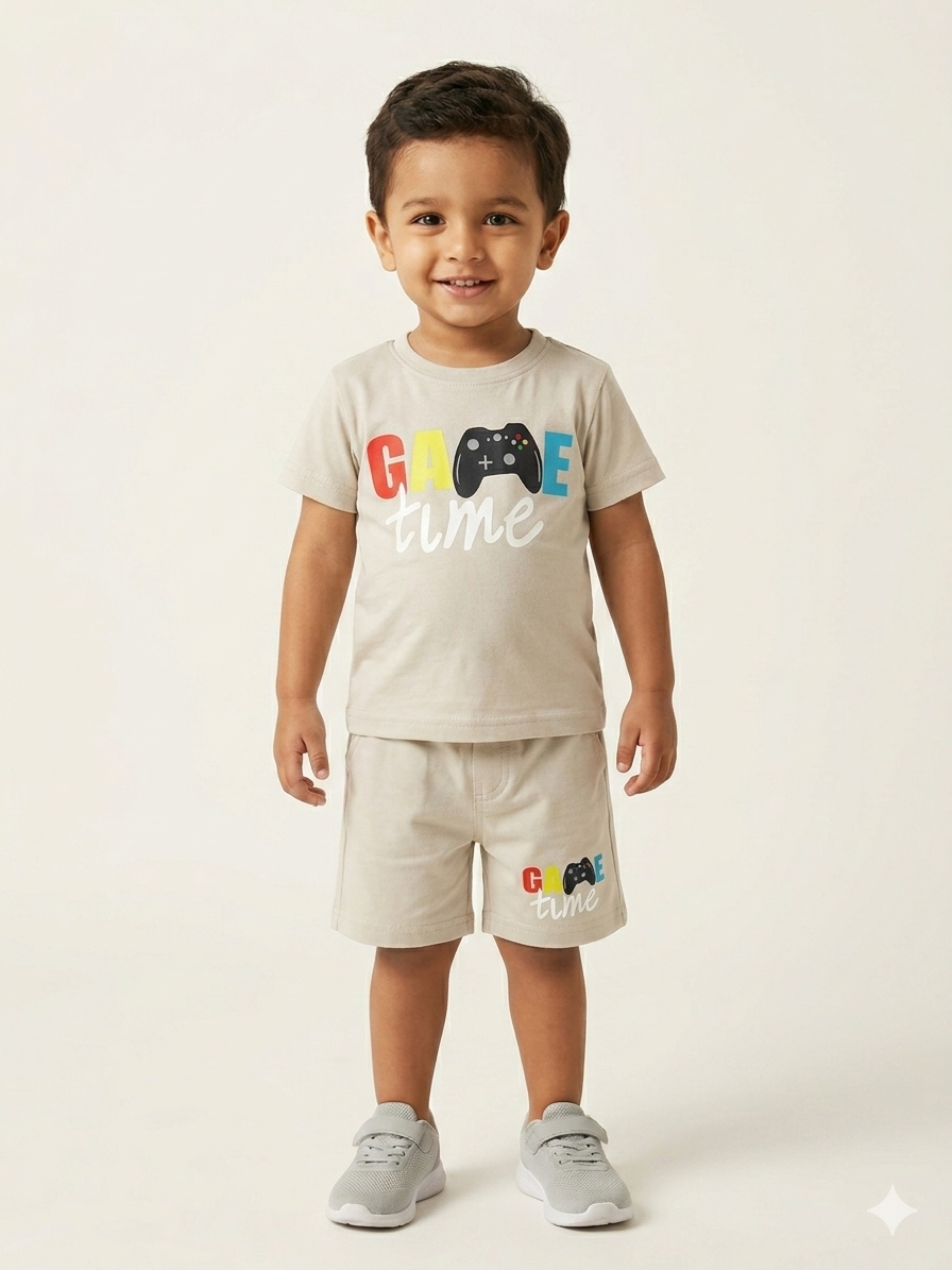 Toddler Boy Game Time T-Shirt and Shorts Matching Two-Piece Outfit Set