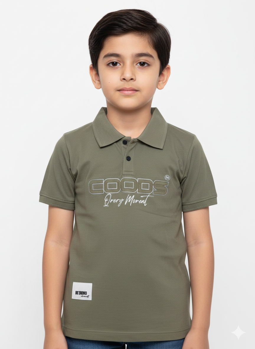 Smart Boys "COODS" Graphic Polo Shirt Available In Multiple Colors For A Trendy Everyday Look