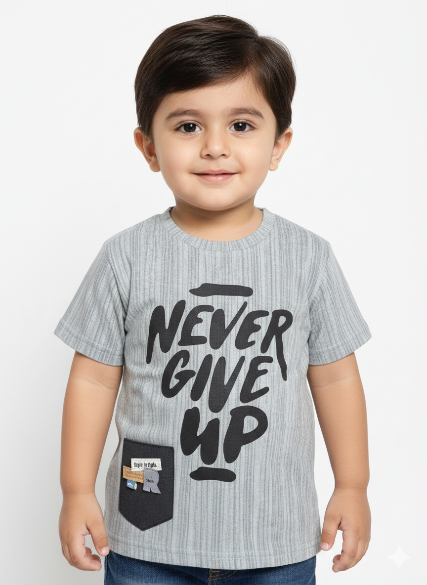 Toddler Never give up Pajama Set Pink Cotton Short Sleeve T-Shirt and Matching Printed Shorts