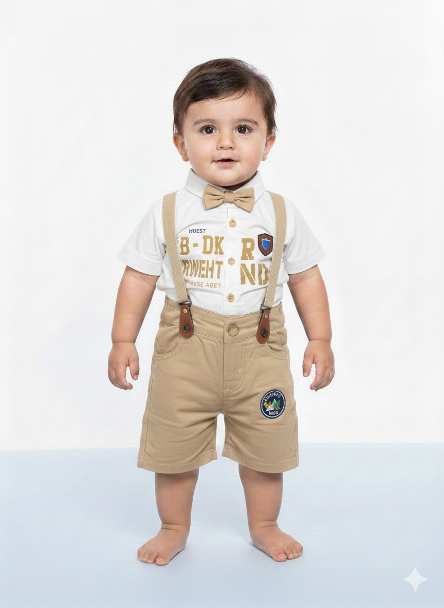 Baby Boys Two Piece Glance Set Marble Wash Short Sleeve Tee And Matching Shorts