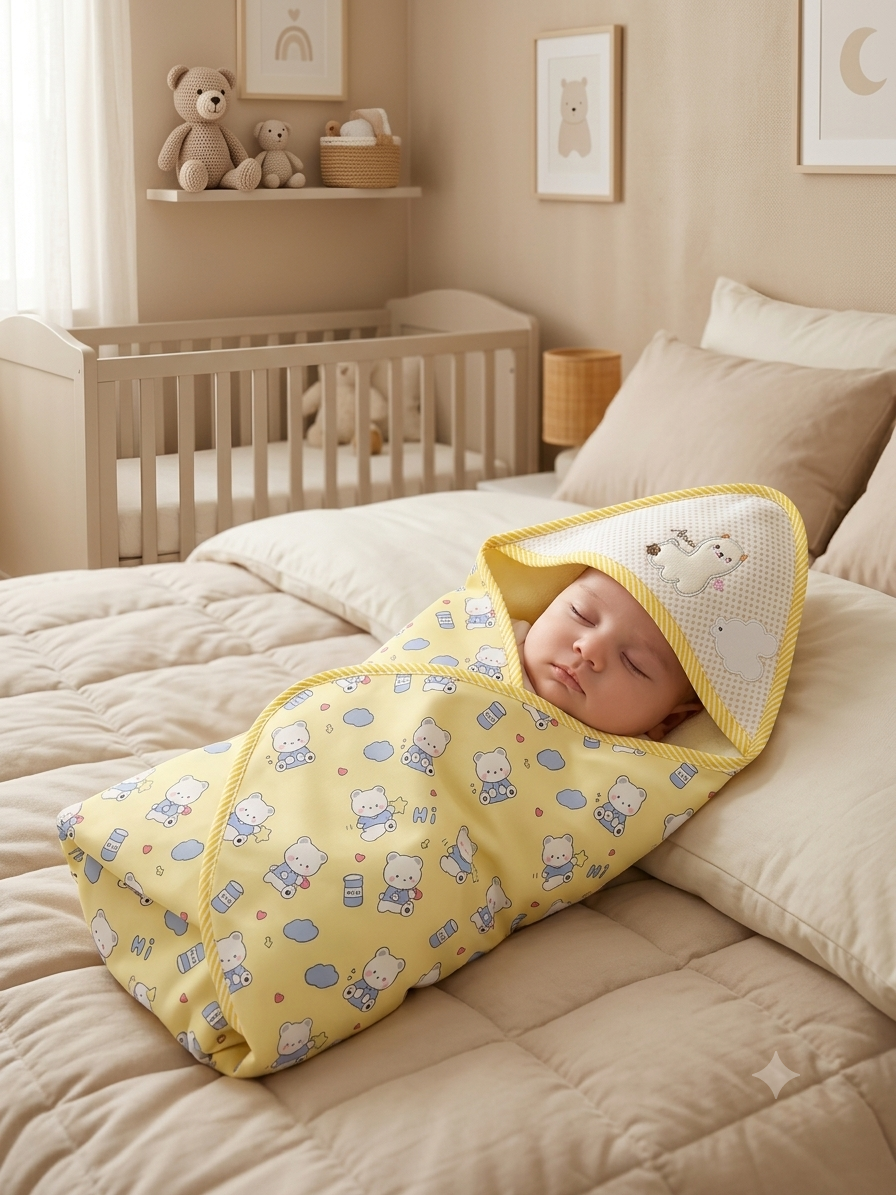 Soft and Cozy Cotton Baby Swaddle Wraps for Peaceful Sleep in Multiple Colors