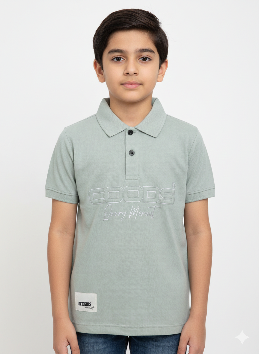 Smart Boys "COODS" Graphic Polo Shirt Available In Multiple Colors For A Trendy Everyday Look