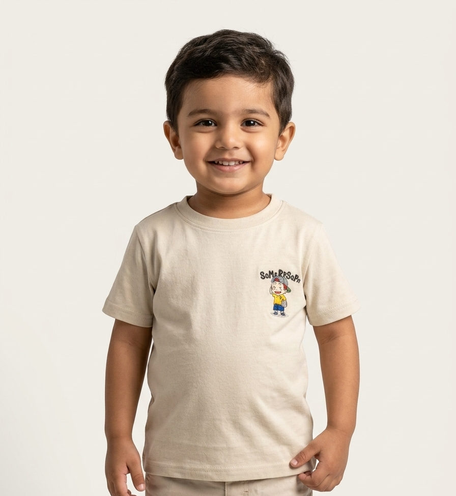 Kids Cartoon Graphic Cotton T-Shirt Comfortable Short Sleeve Casual Wear Top For Boys Girls
