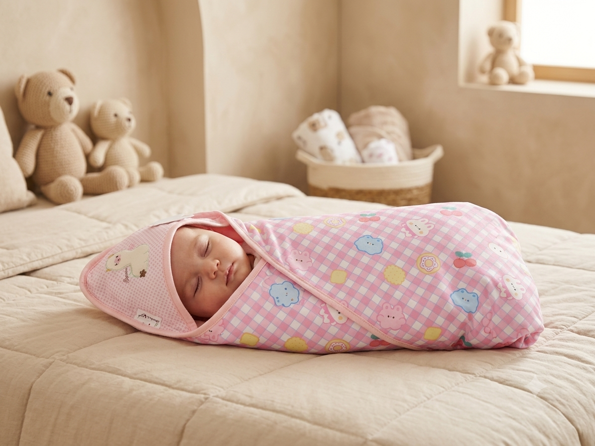 Soft and Cozy Cotton Baby Swaddle Wraps for Peaceful Sleep in Multiple Colors