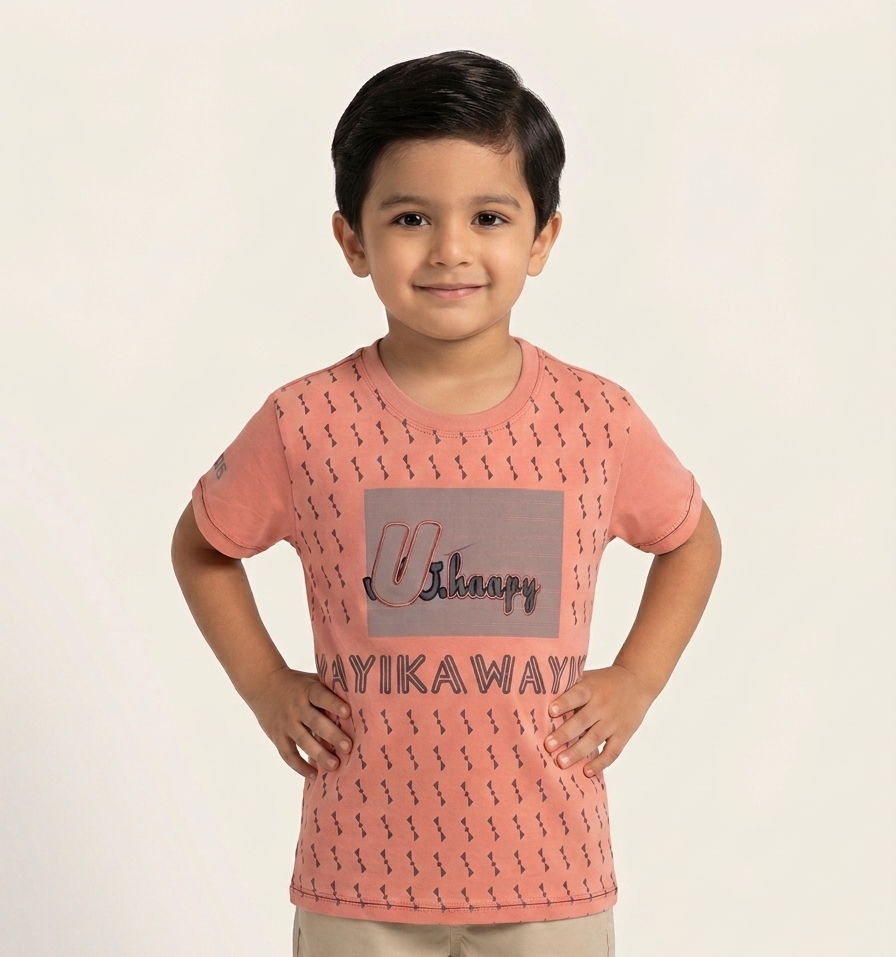 Boys Graphic Print Cotton Crew Neck T-Shirt Short Sleeve Casual Summer Tee Playwear Top