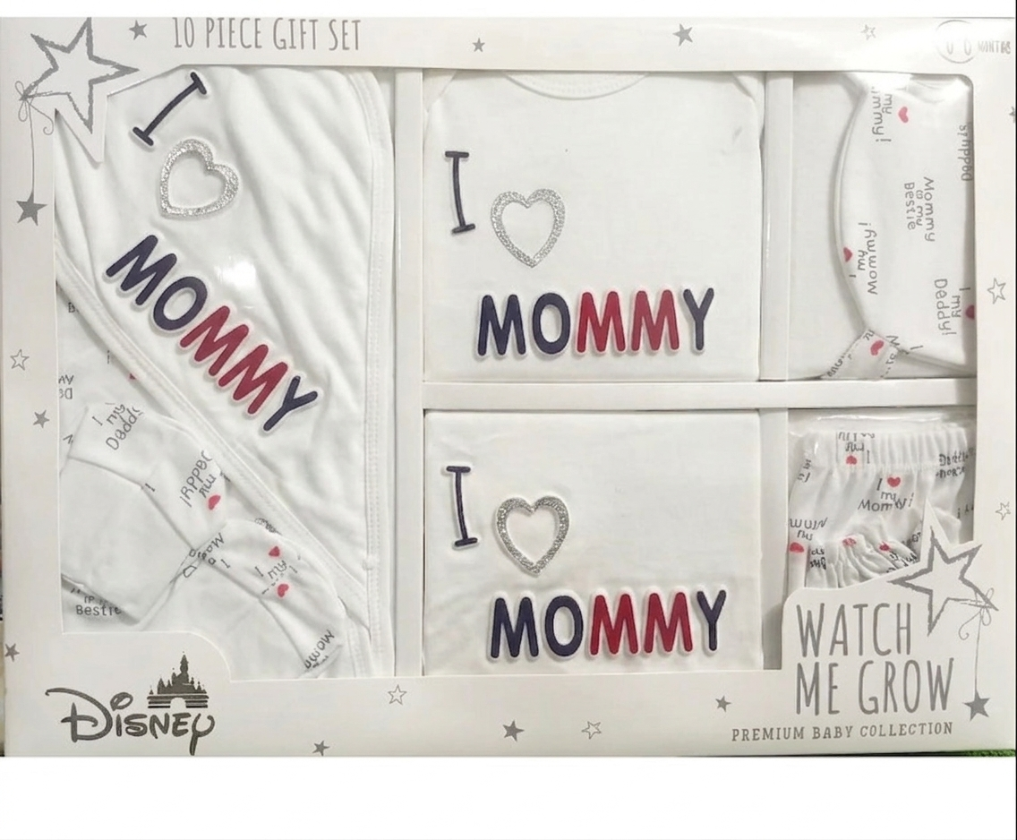 Disney Premium 10 Piece Baby Gift Set White I Love Daddy Newborn Essentials Kit