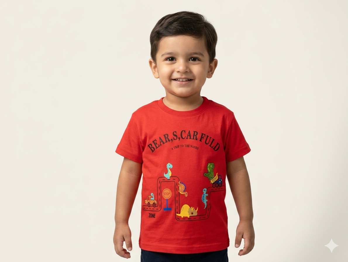 Toddler Boy Dinosaur Road Trip Graphic Tee - Soft Cotton T-Shirt in Multiple Vibrant Colors