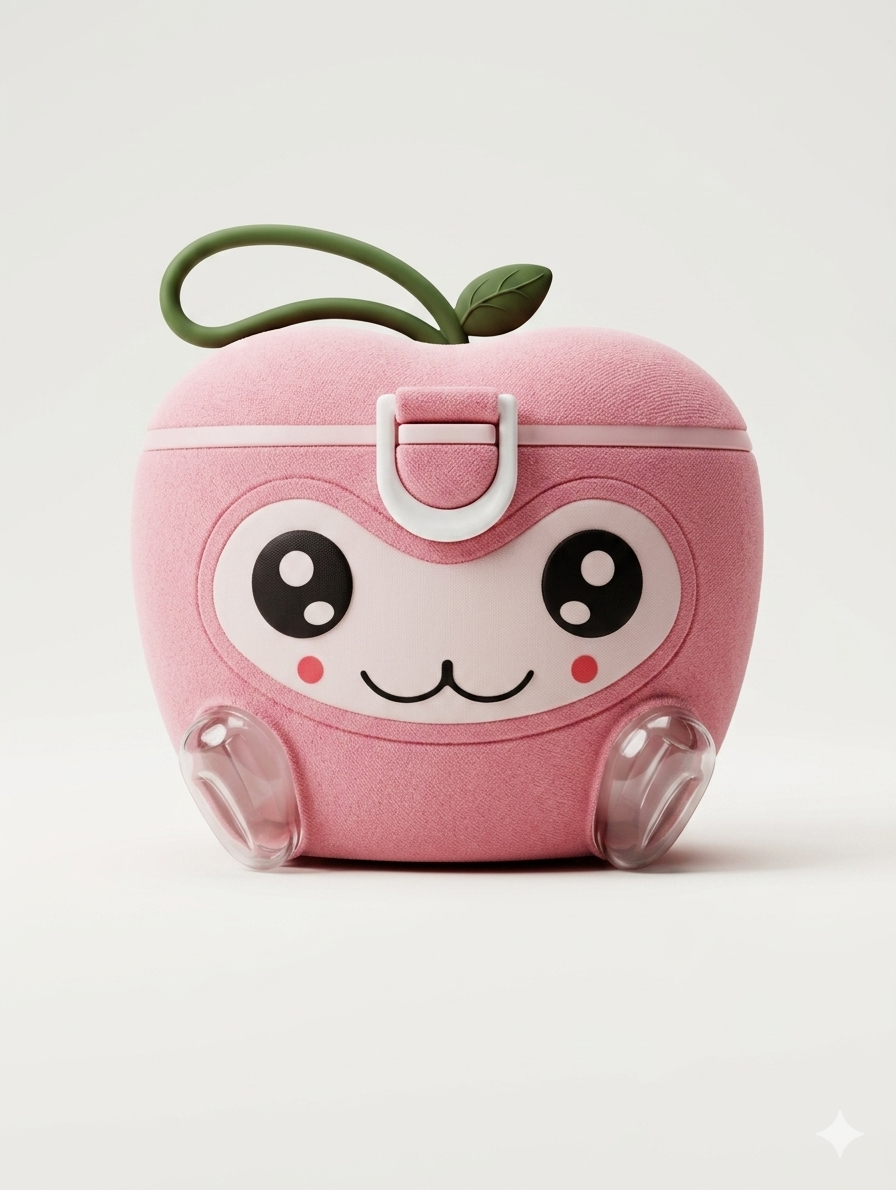 Apple-Shaped Portable Baby Milk Powder Dispenser and Snack Storage Container with Measuring Scoop