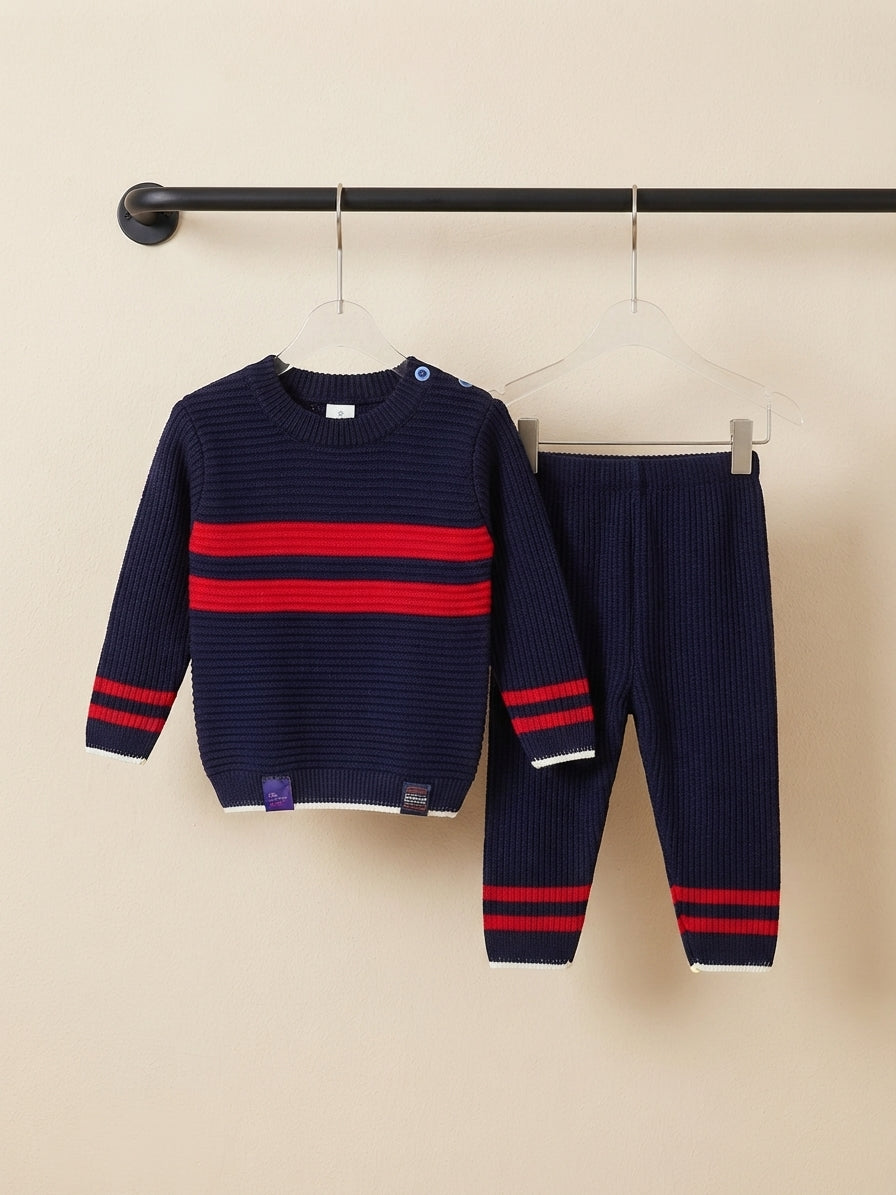 Cozy Knit Baby Sweater And Pant Set Perfect For Winter Daily Wear