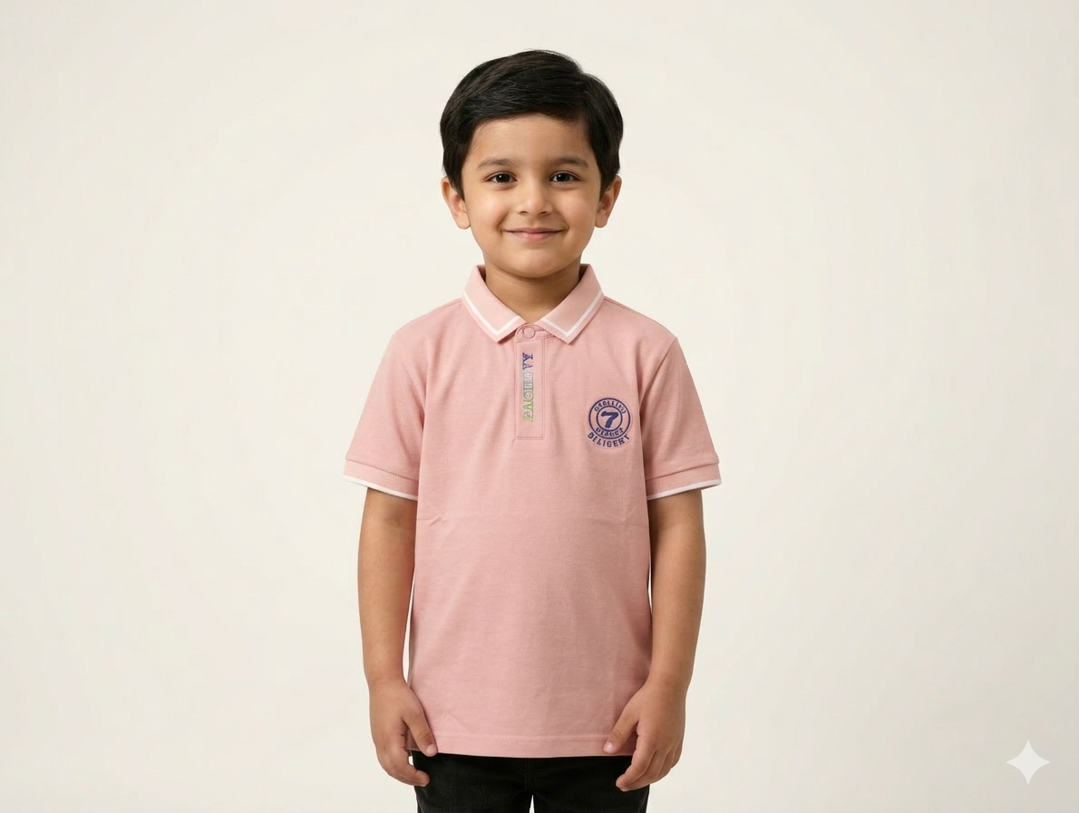 Premium Boys' Contrast Tipped Cotton Polo Shirt – Classic Short Sleeve Casual Smart Collar Neck Top