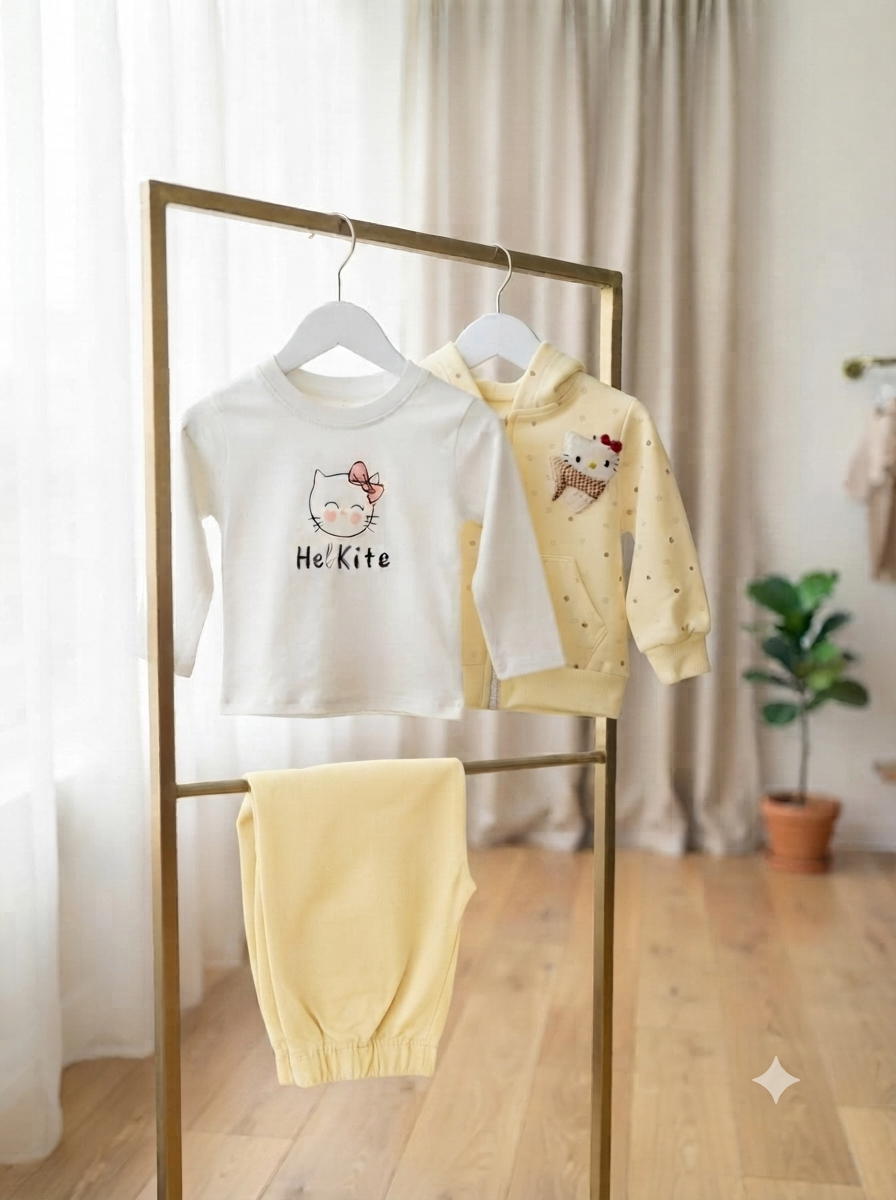 Charming Kids Long Sleeve TShirt Zip Hoodie And Comfortable Pants Clothing Set