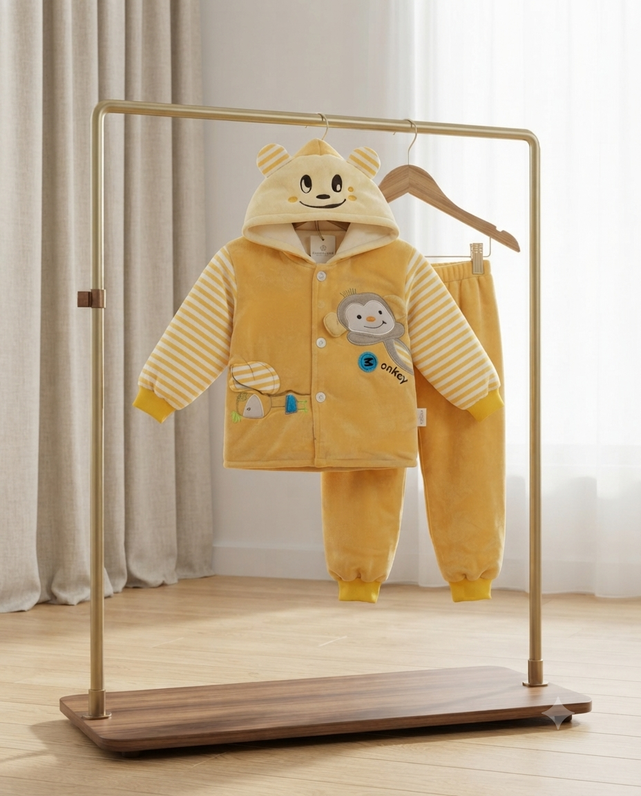 Cute Baby Fleece Hooded Jacket and Pants Set
