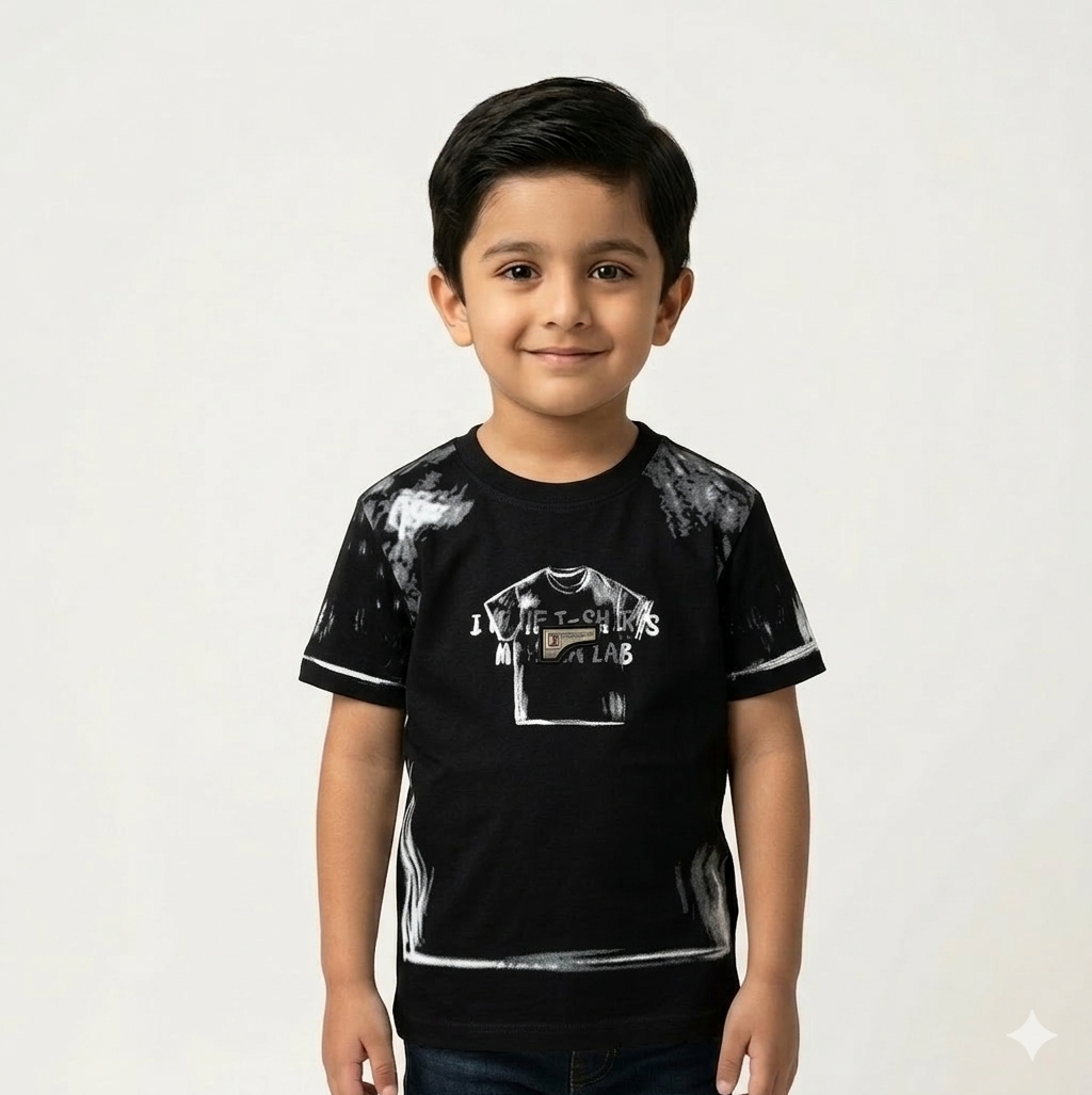 Boys Artistic Sketch Graphic Cotton Tee – Fun Short Sleeve Casual Crew Neck Summer T-Shirt