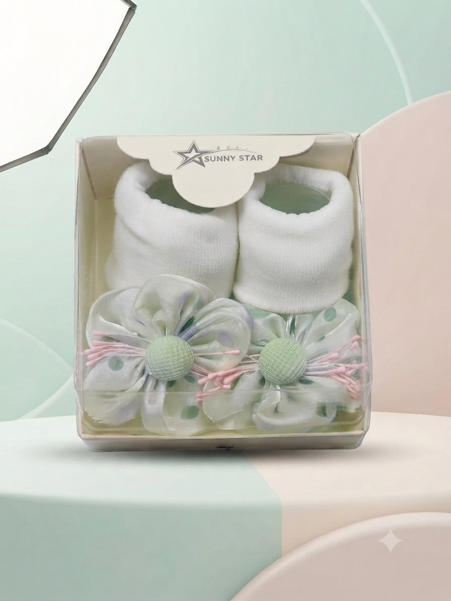 Charming Floral Accents Baby Booties Collection Perfect for Your Little One's Milestone Photoshoot