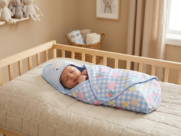 Soft and Cozy Cotton Baby Swaddle Wraps for Peaceful Sleep in Multiple Colors