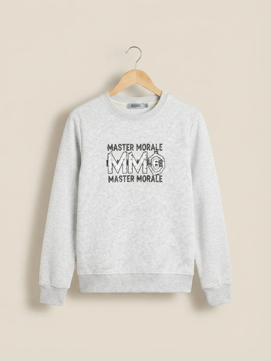 Master Morale Graphic Print Fleece Sweatshirt For Men And Women Casual Winter Wear