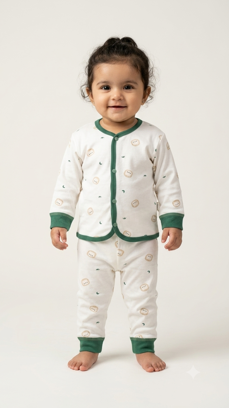Ultra-Soft Breathable Cotton Baby Sleepwear Set Featuring Playful Moon and Star Print