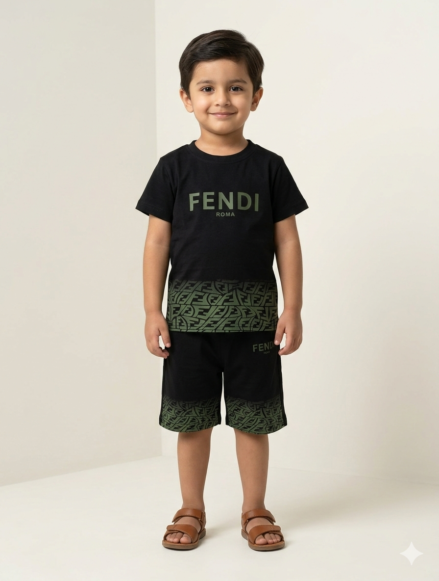 Boys' Premium Cotton Graphic T-Shirt and Designer Inspired Logo Tee and Shorts Summer Sets