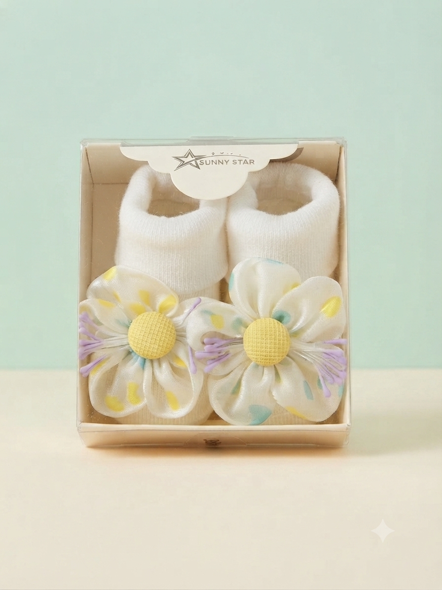 Charming Floral Accents Baby Booties Collection Perfect for Your Little One's Milestone Photoshoot