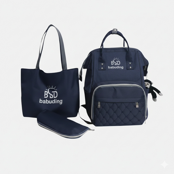 3-in-1 Baby Diaper Bag – Stylish, Spacious & Multi-Functional for Moms