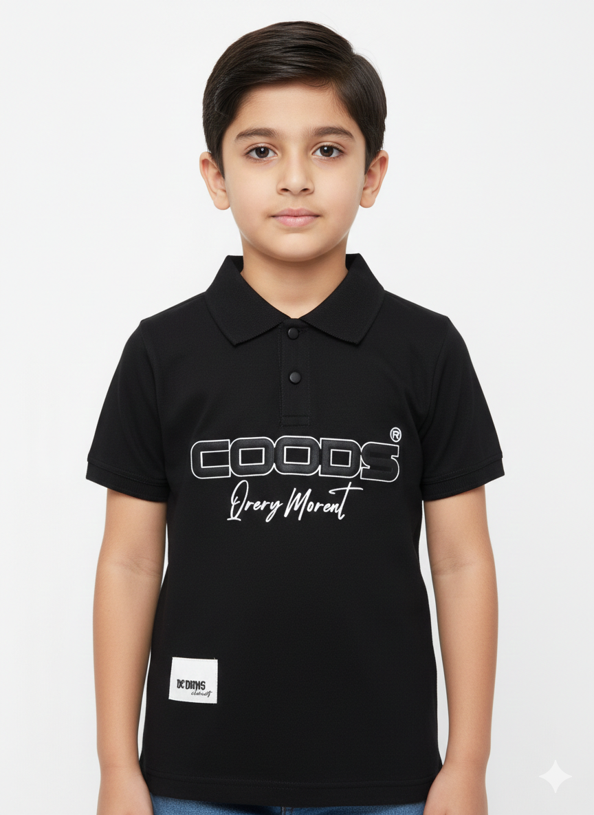Smart Boys "COODS" Graphic Polo Shirt Available In Multiple Colors For A Trendy Everyday Look