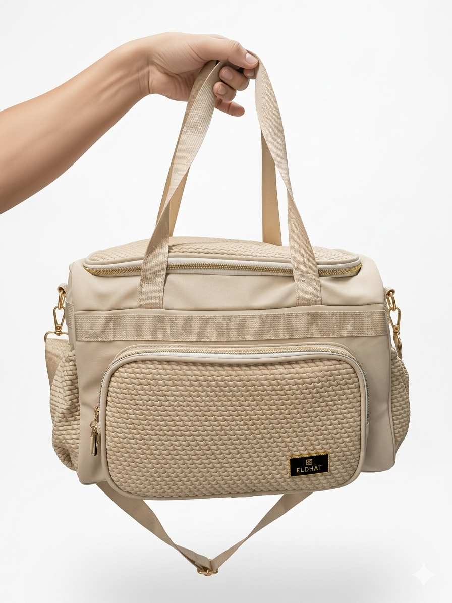 Elegant FLDHAT Quilted Travel Duffel Bag – Stylish Multi-Pocket Waterproof Weekender for Modern Women