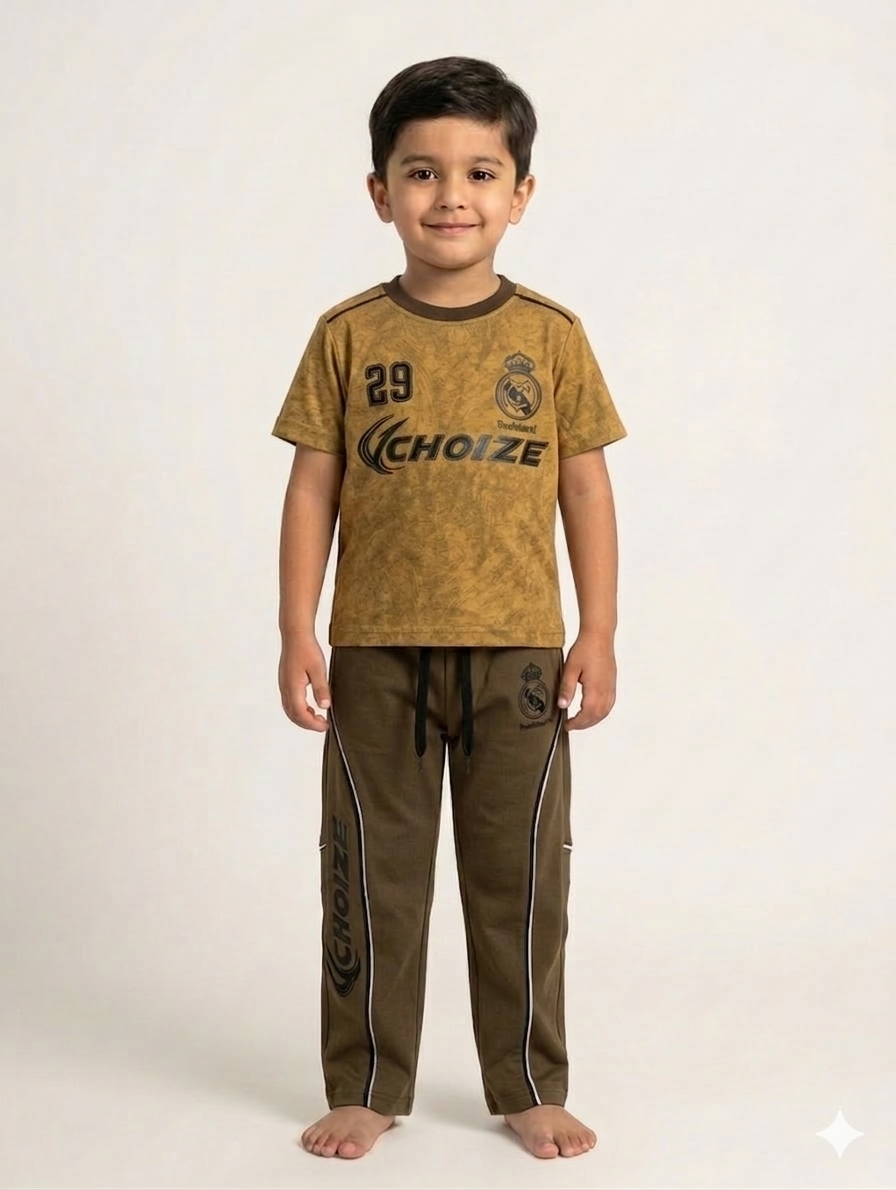 Boys Choice Activewear Set – Comfortable Cotton Graphic T-Shirt and Jogger Pants Tracksuit Bundle
