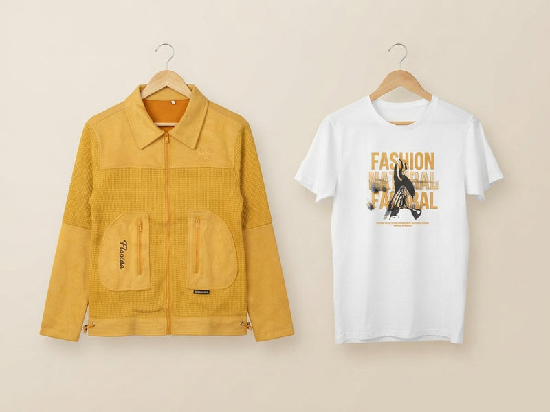 Stylish Kids Winter Jacket And Matching Cotton T-Shirt Outfit Set For Boys