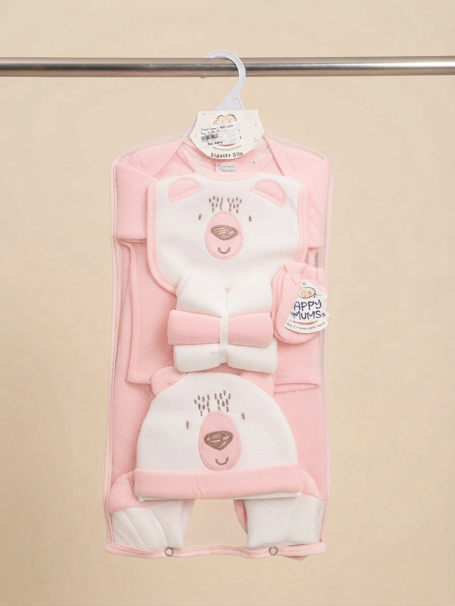 Premium Newborn Baby Starter Set Soft Cotton Clothing Mittens Cap Bib And Wrapping Sheet (Copy)