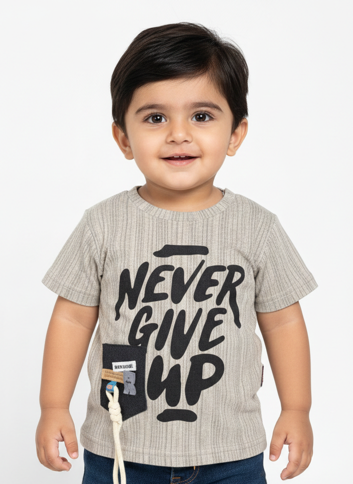 Toddler Never give up Pajama Set Pink Cotton Short Sleeve T-Shirt and Matching Printed Shorts
