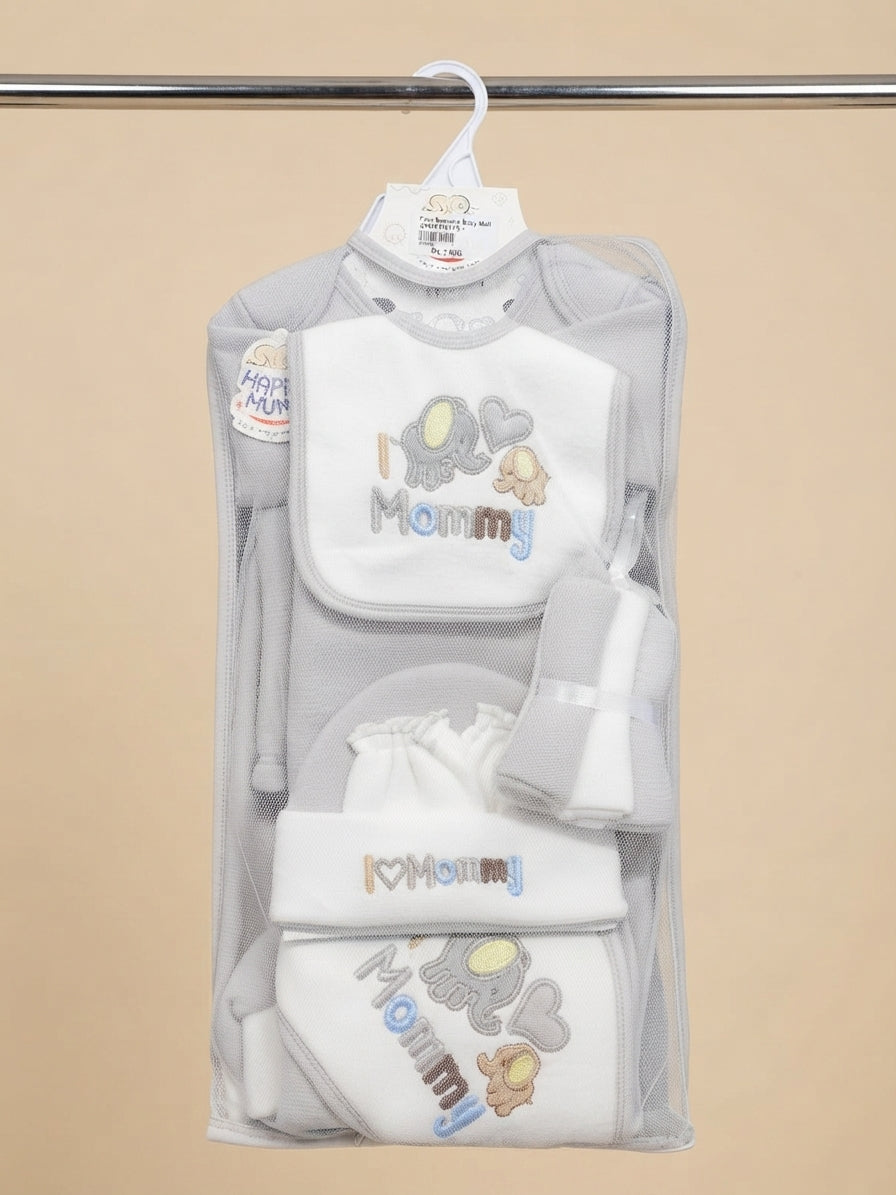 Premium Newborn Baby Starter Set Soft Cotton Clothing Mittens Cap Bib And Wrapping Sheet