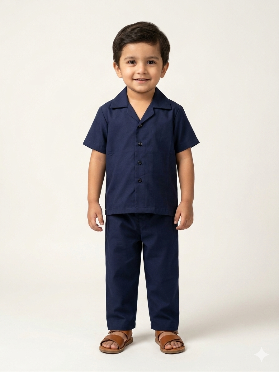 Premium Cotton Co-ord Set for Boys: Elegant Shirt and Comfortable Matching Pants