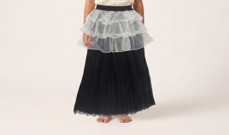 Elegant Girls' Sleeveless Top and Tiered Tulle Maxi Skirt Two-Piece Party Dress Set