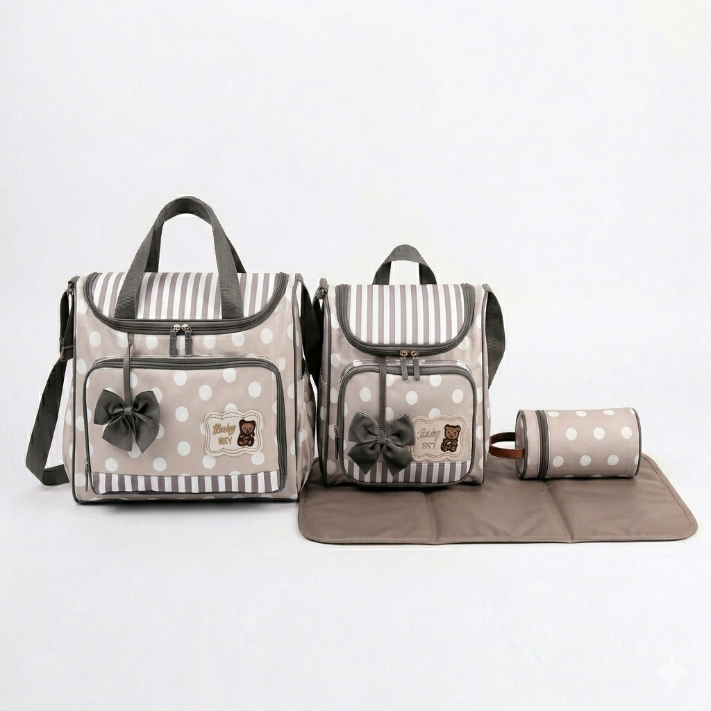 Premium 3-Piece "Mommy Bag" Deluxe Diaper Bag Travel Set – Style, Comfort & Complete Organization