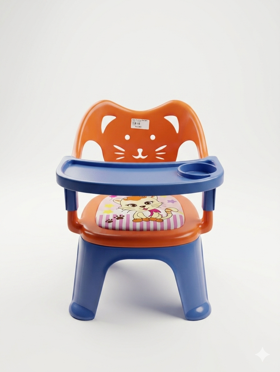 Colorful Ergonomic Kids Activity Chair with Removable Feeding Tray and Comfortable Cartoon Padded Seat