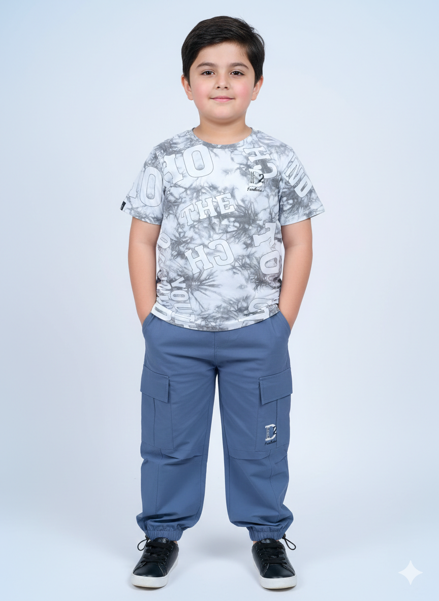 Stylish Boys’ Trouser & T-Shirt Set | Comfortable & Trendy Kids Outfit