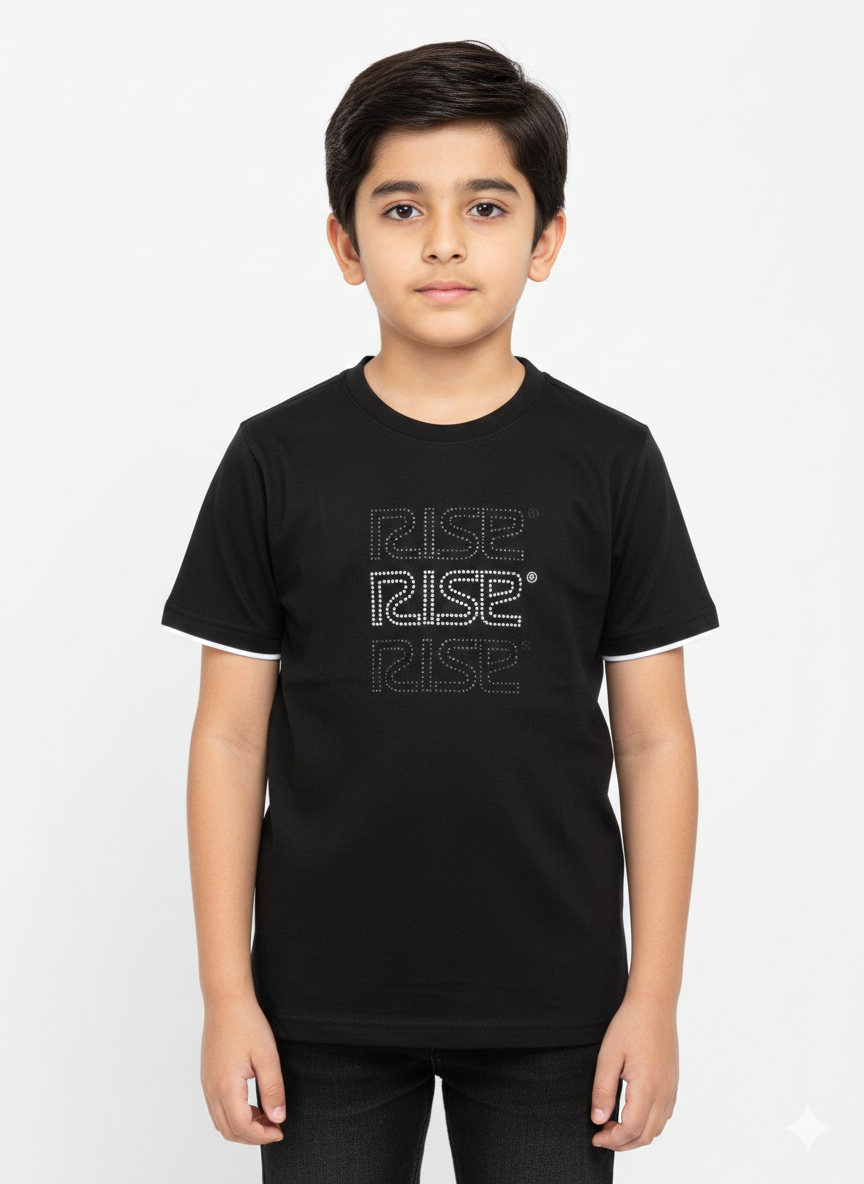 Trendy Boys "RISE" Graphic T-Shirt Available In Multiple Stylish Colors For A Modern Look
