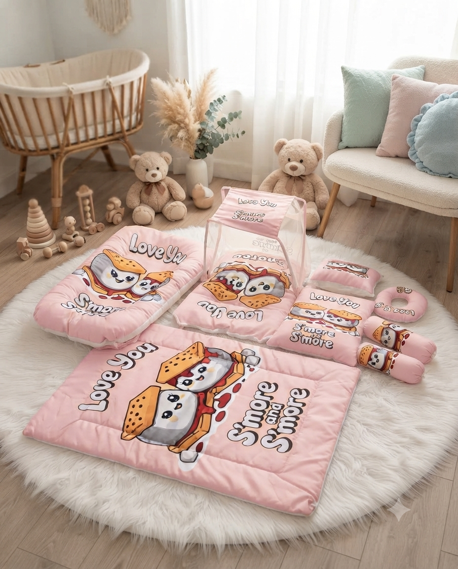 Adorable S'more Themed Baby Bedding Set for Comfortable Sleep and Nursery Room Decor