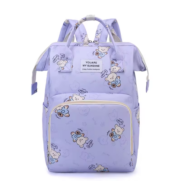 Premium “You Are My Sunshine” Mommy Backpack – Multi-Pocket, Waterproof, Lightweight | Colors: Beige, Purple, Blue & Pista Green